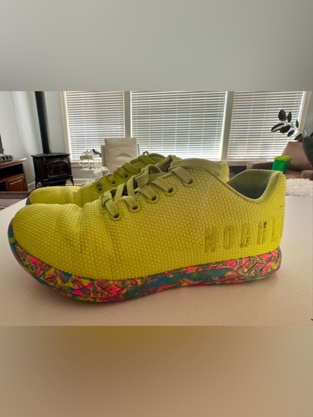 NOBULL Neon Yellow women’s Training Shoes with Multicolor Speckled Sole